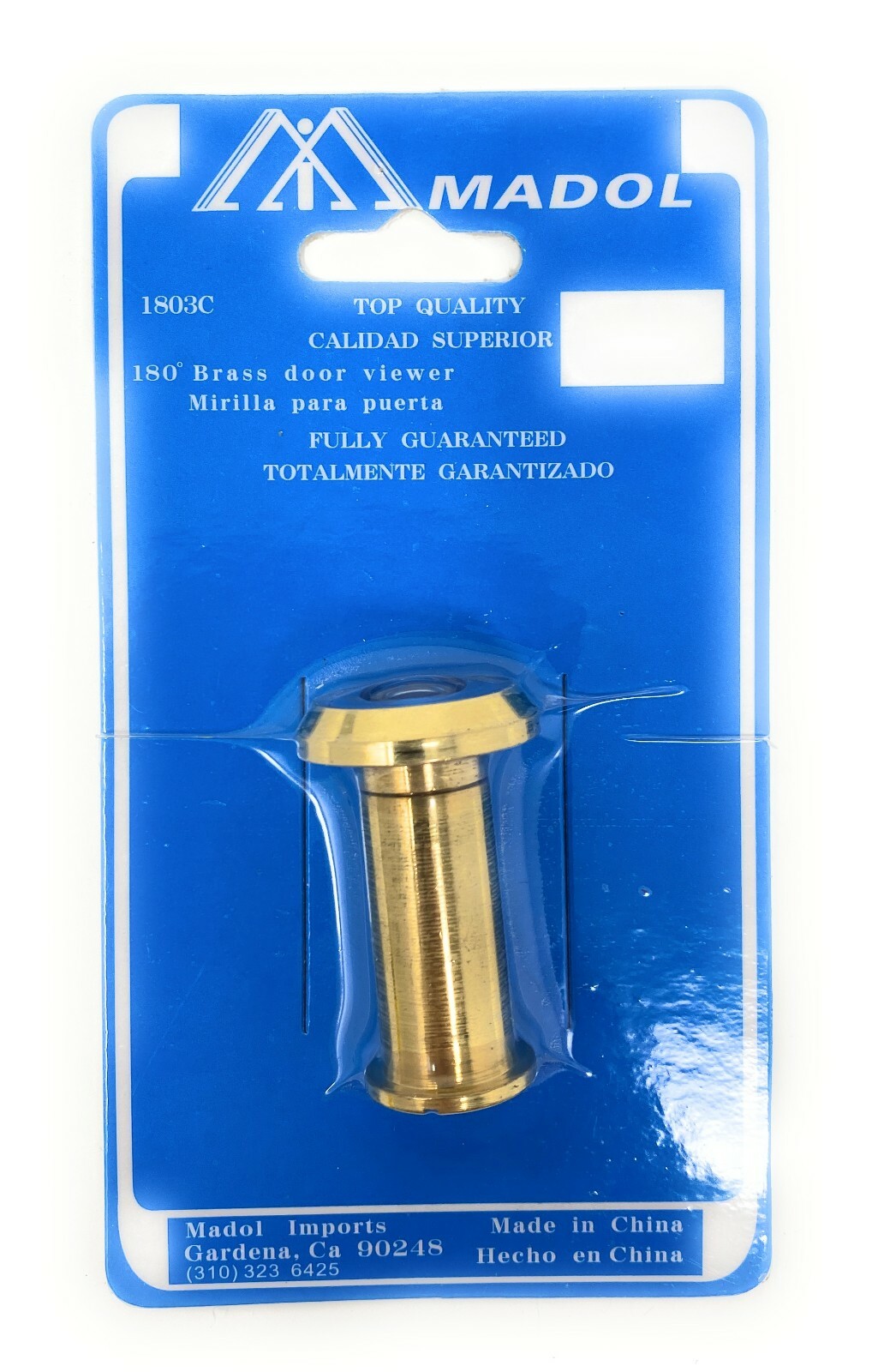 180 Degree Peephole Door Viewer Security Peep Hole Hardware, Polished Brass gallery