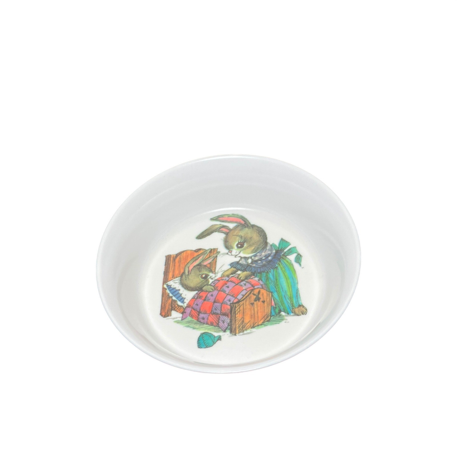SiLite Melmac Peter Rabbit Bowl White Vintage MCM Chicago 1960 mid century gallery