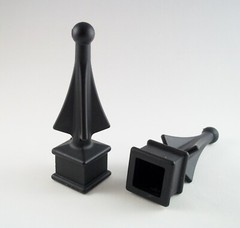 50 EACH (3/4-INCH) BLACK PLASTIC PICKET FENCE FINIAL TOPS 1-34 4-SIDED SPIRE