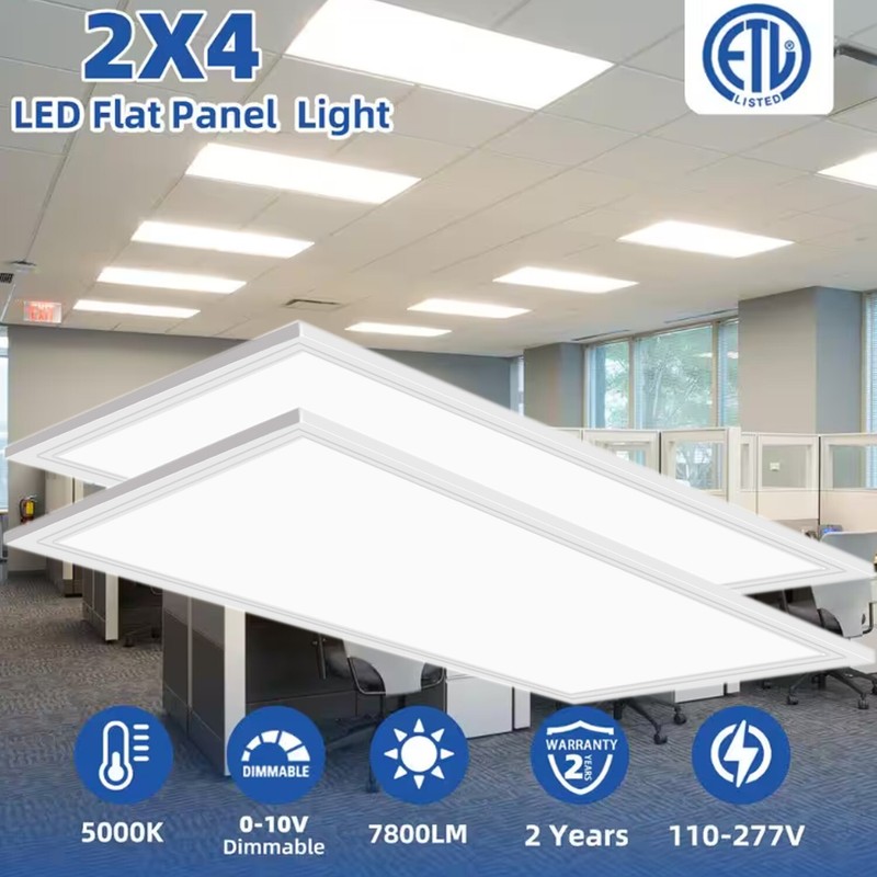 4Pack - 40 Pack 2x4 FT LED Flat Panel Light Drop Ceiling Office Fixture, 8400 LM gallery