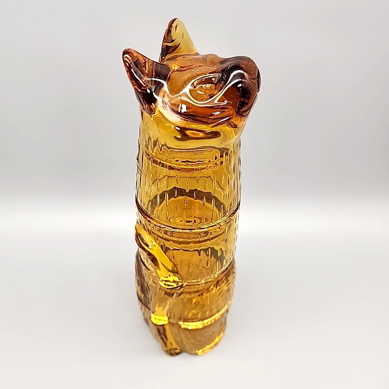 DOIY Ginger Kitty Design Amber Cat Stacking Glasses Set of 4 Novelty Drinkware gallery