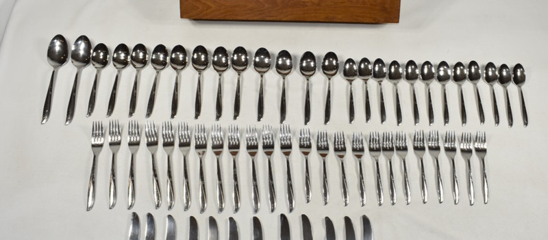 TWIN STAR Stainless By Oneida Silver Community Betty Crocker 62pc Service For 12 gallery