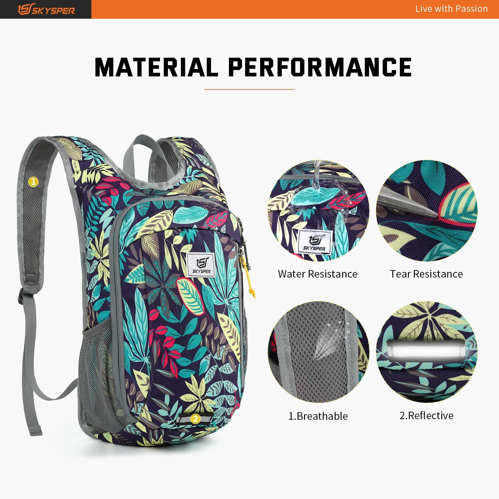 10L Small Daypack Hiking Backpack Packable Lightweight Travel Day Pack 5