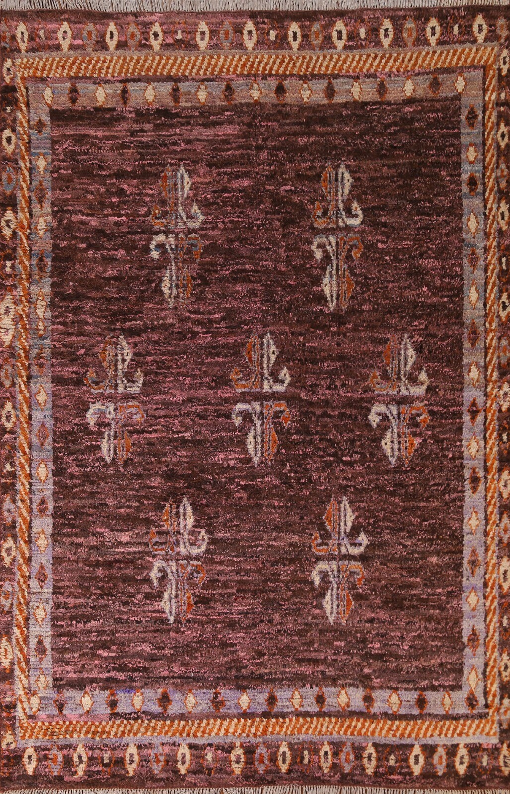 Contemporary Moroccan Oriental Area Rug Geometric Hand-knotted Wool Carpet 6'x8' gallery