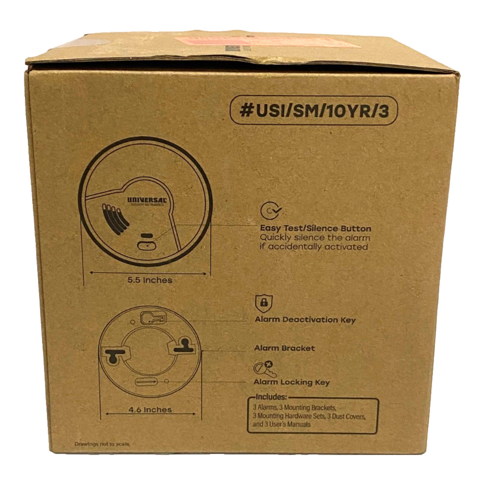 Universal Smoke & Fire Alarm 10-Year Battery Sensing Plus Detection 3-Pack White gallery