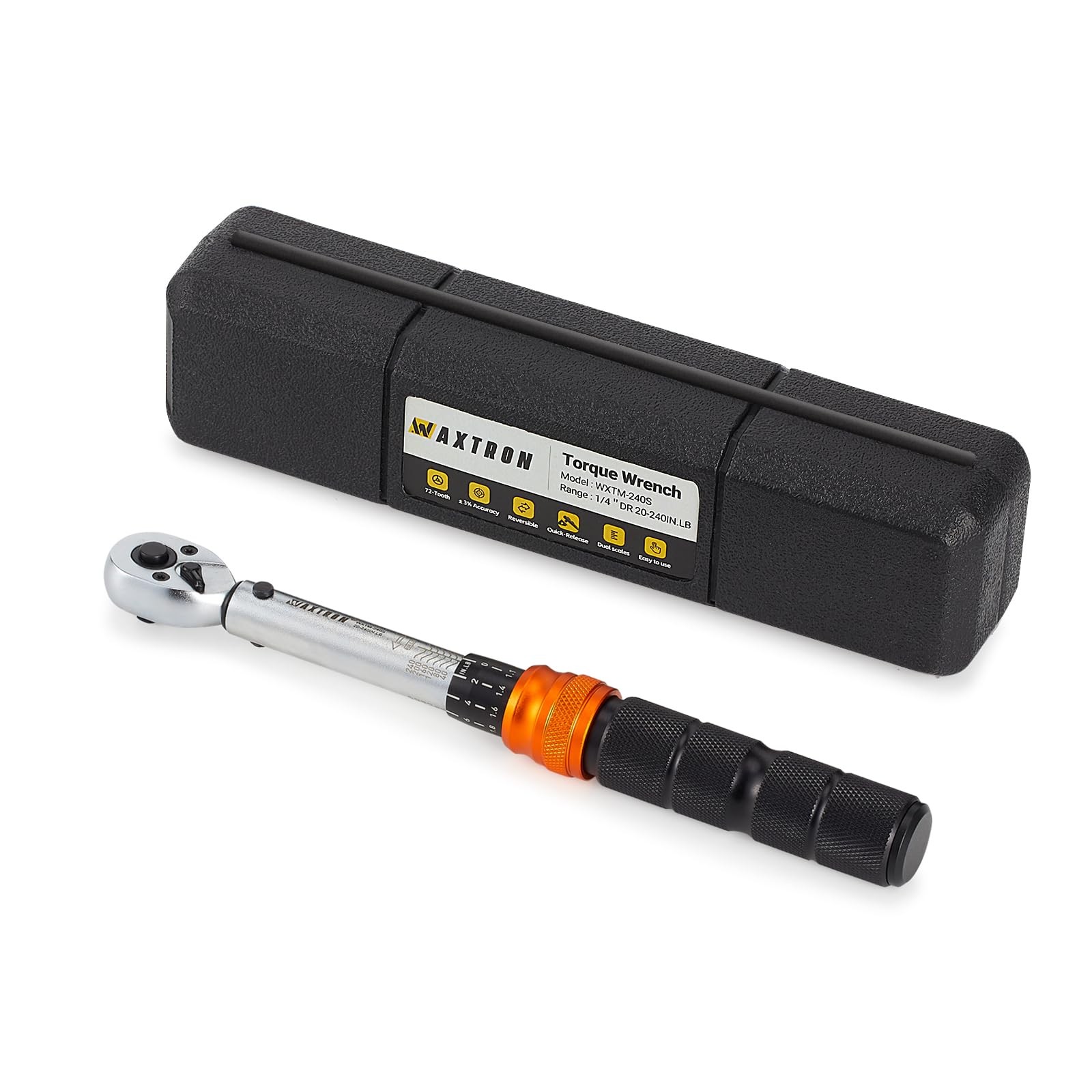 1/4" Inch-Pound Torque Wrench, 20-240 In-Lb & 2.3-27 Nm Range, 72-Tooth Micro... gallery