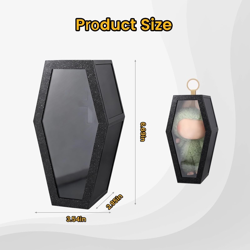 Protective Case, Coffin Shaped Display Case for 17cm Doll with a Clear Acryli... gallery