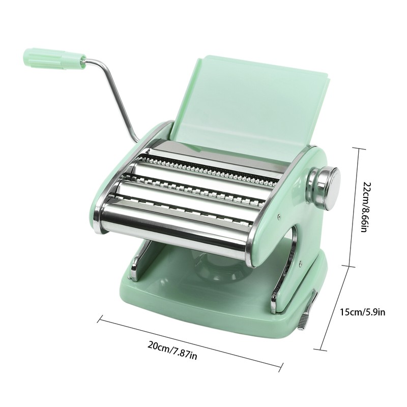 Manual Pasta Maker Machine with Adjustable Thickness Noodle Roller and Cutter gallery
