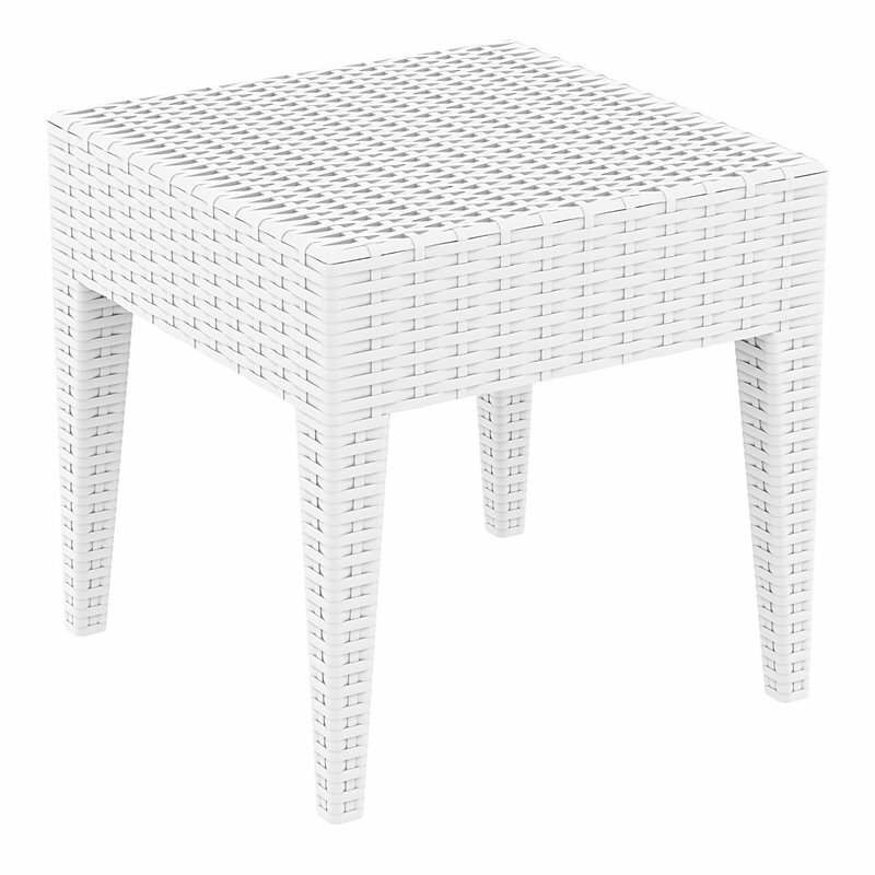 Compamia Miami Square Resin Patio Side Table in White gallery