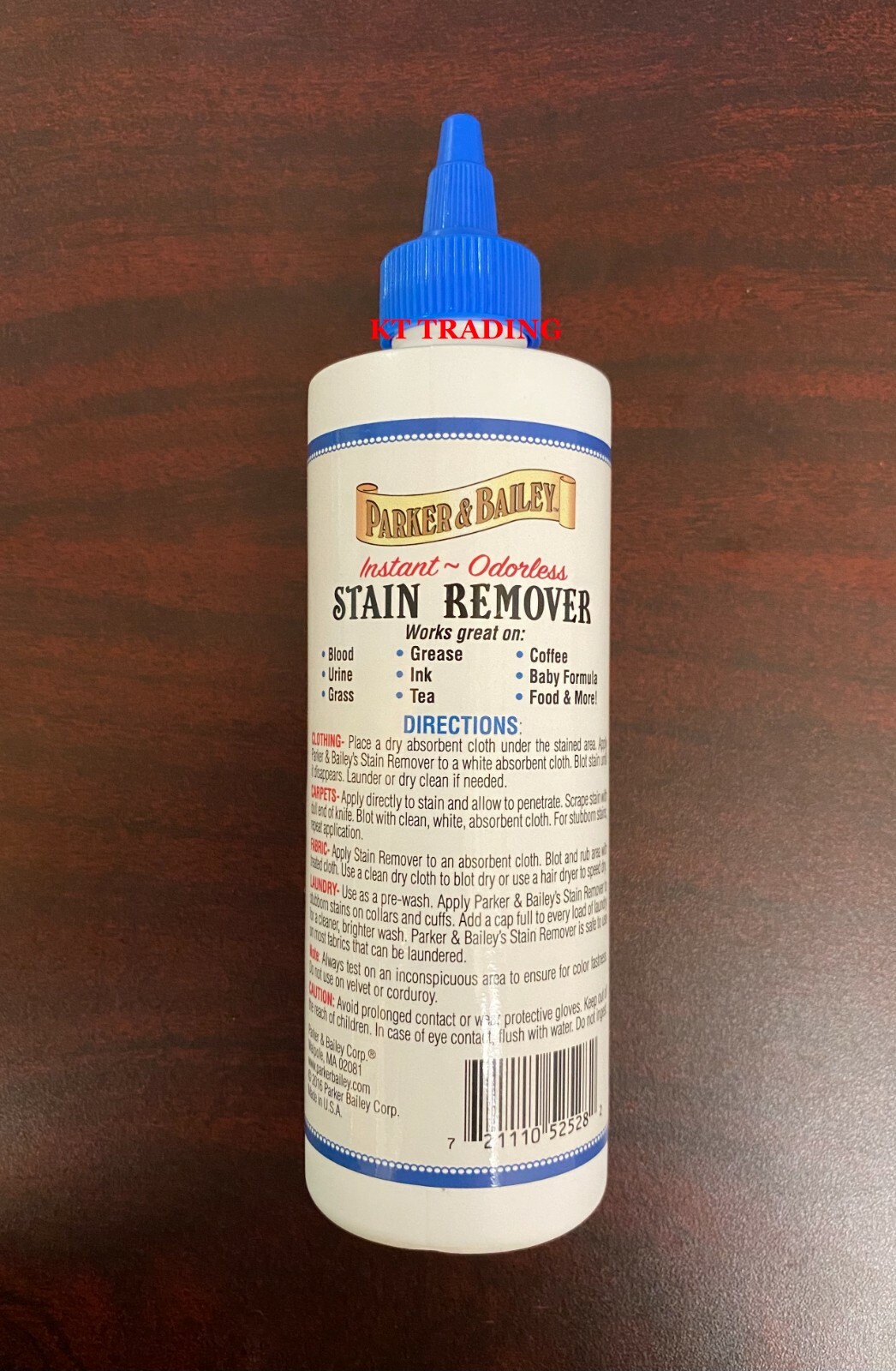 PARKER & BAILEY Stain Grease Instant Odorless Remover for Carpet Clothes ~ 8 Oz gallery