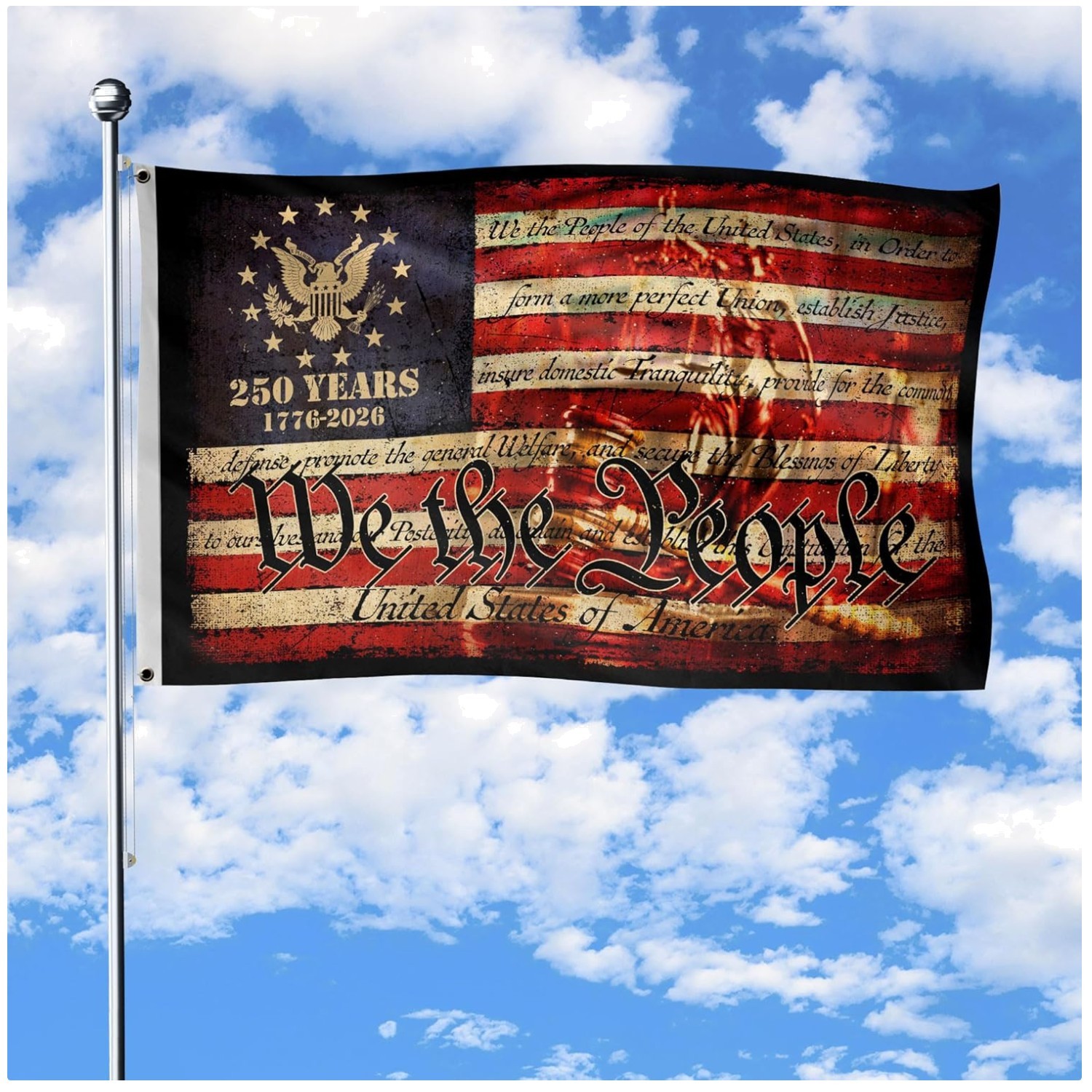 Patriotic House Flag 3x5 Ft - Two-sided Design gallery