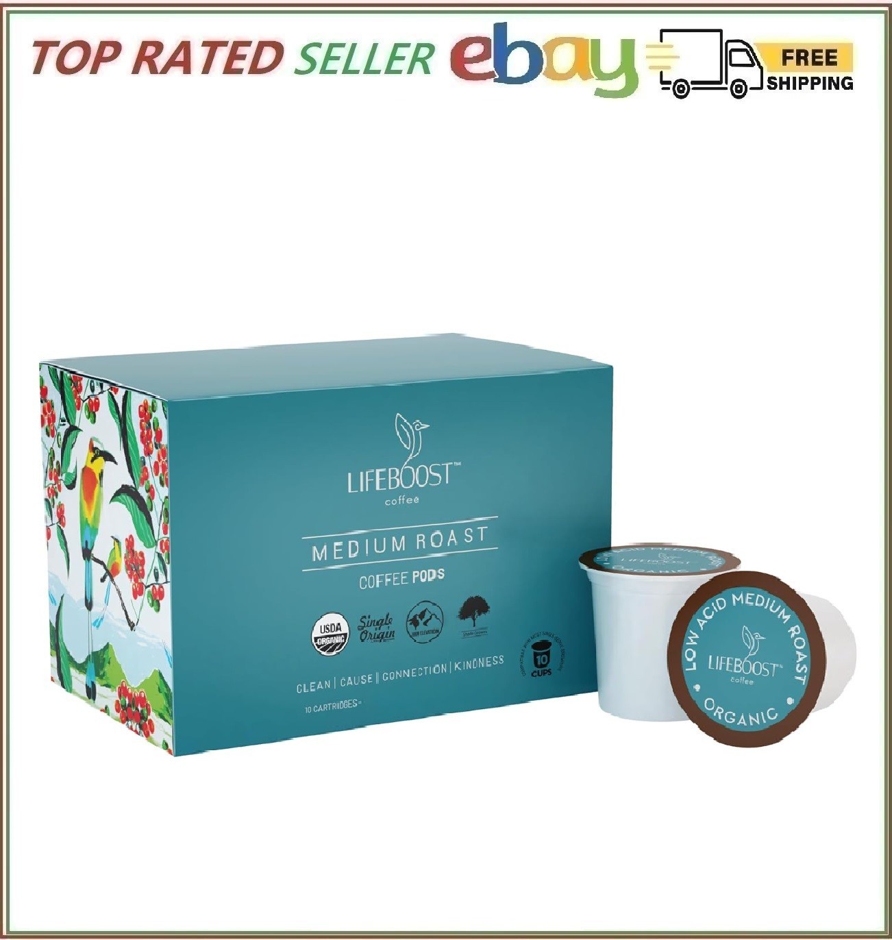 Lifeboost Medium Roast Low Acid Coffee K Cups Single Origin Mold Free 10 Count gallery