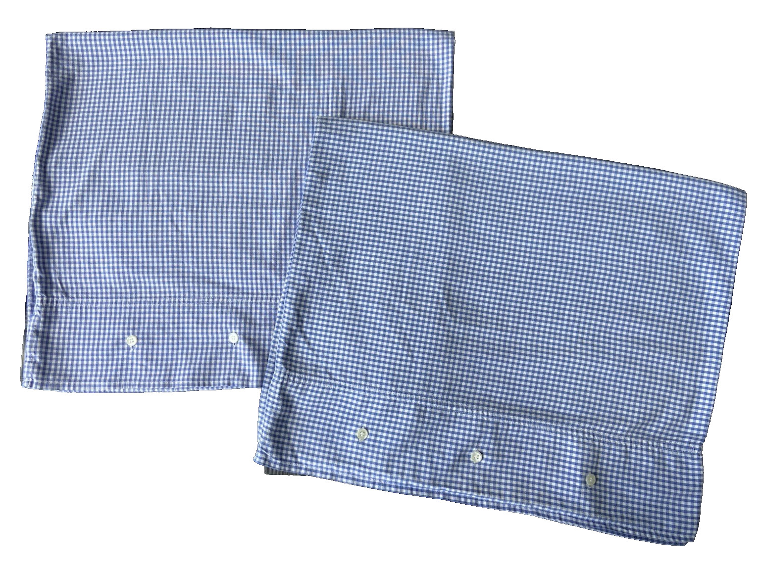 Blue White Gingham Check Std Pillowcases (2) with 3-Button Close~100% Cotton gallery