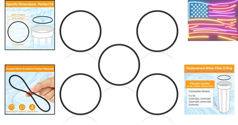 5 Pack O Ring Replacement for GE HHRING / WS03X10054 Compatible with GXWH30C ... gallery