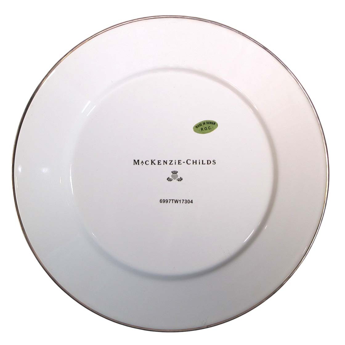 MacKenzie Childs Courtly Check Enamel Salad Dessert Plates 8 Inches Lot of 4 gallery