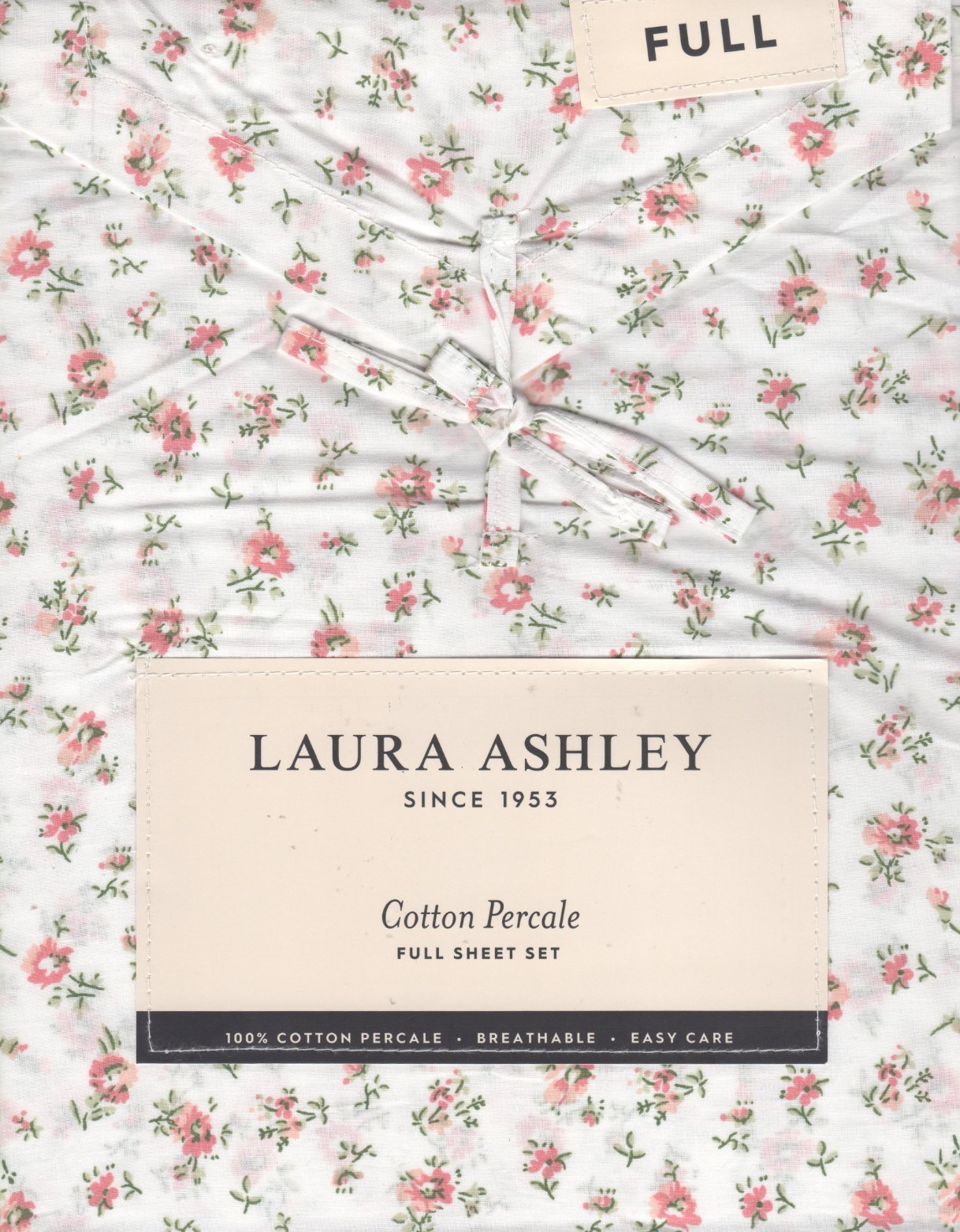 Laura Ashley Full Sheet Set Petite Fleur Pink Floral 4pc Cottage Farmhouse Chic gallery