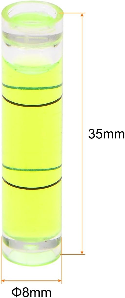 HARFINGTON 15pcs Small Cylindrical Bubble Level Vials 8x35mm 8x35mm, Clear gallery