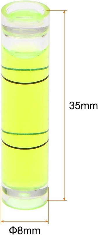 HARFINGTON 15pcs Small Cylindrical Bubble Level Vials 8x35mm 8x35mm, Clear gallery