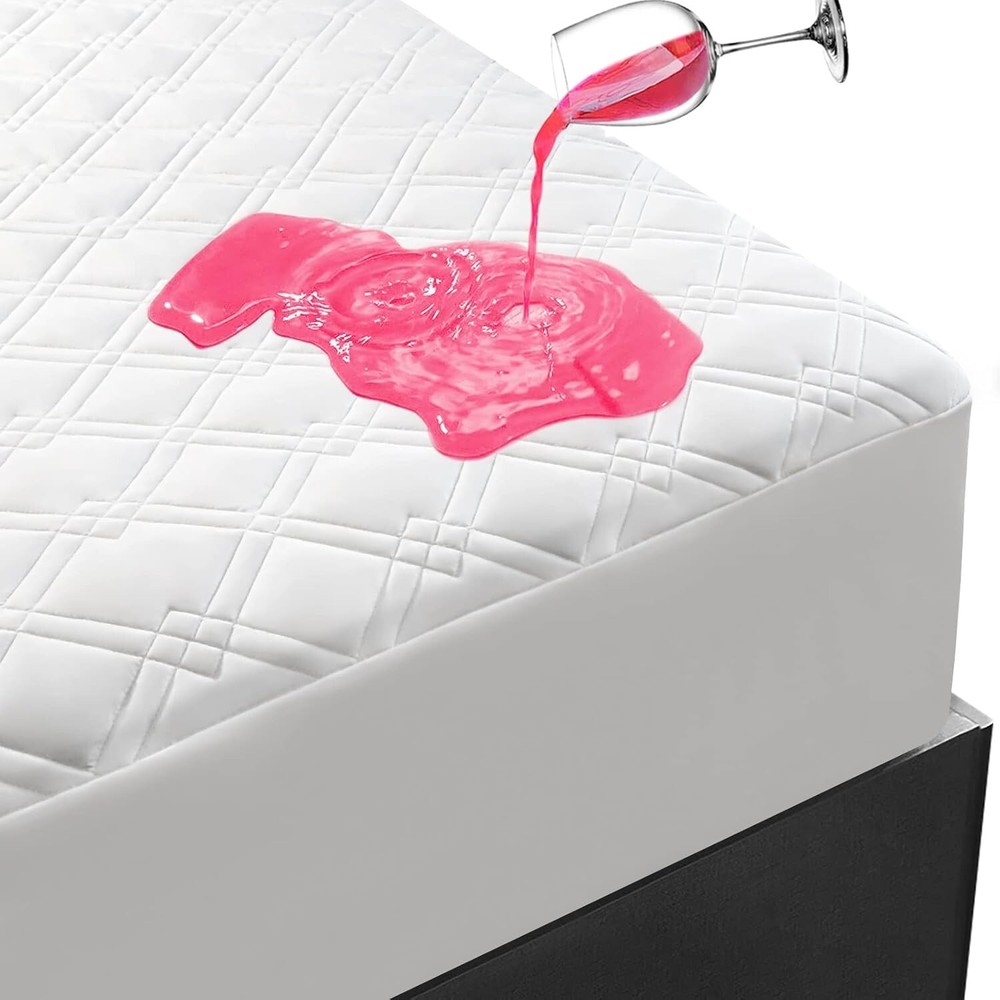 Elelen Queen Mattress Protector Waterproof, 100% Waterproof Quilted Fitted