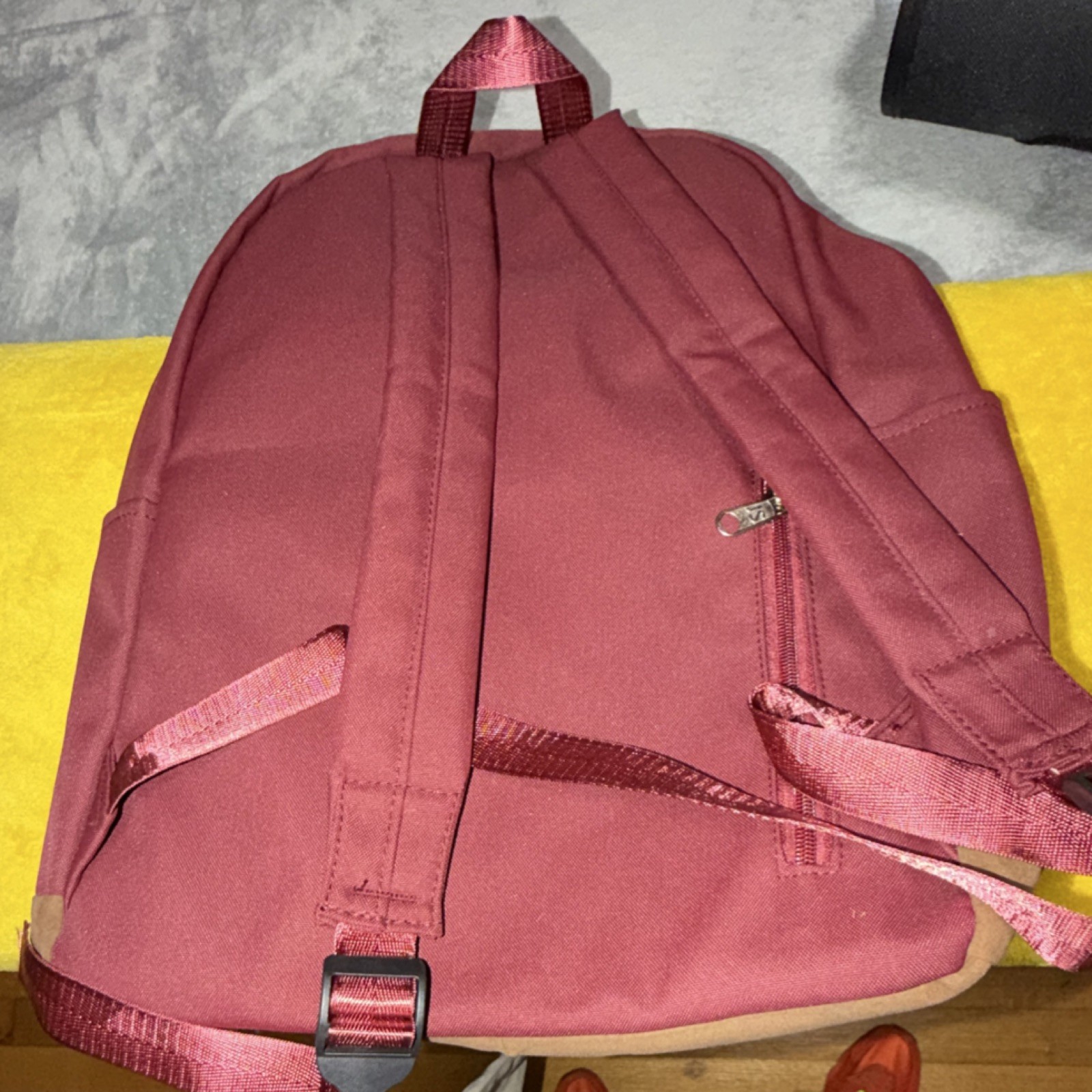 JanSport Red Brown Hiking Backpack Polyester Adjustable Straps External Pocket 2