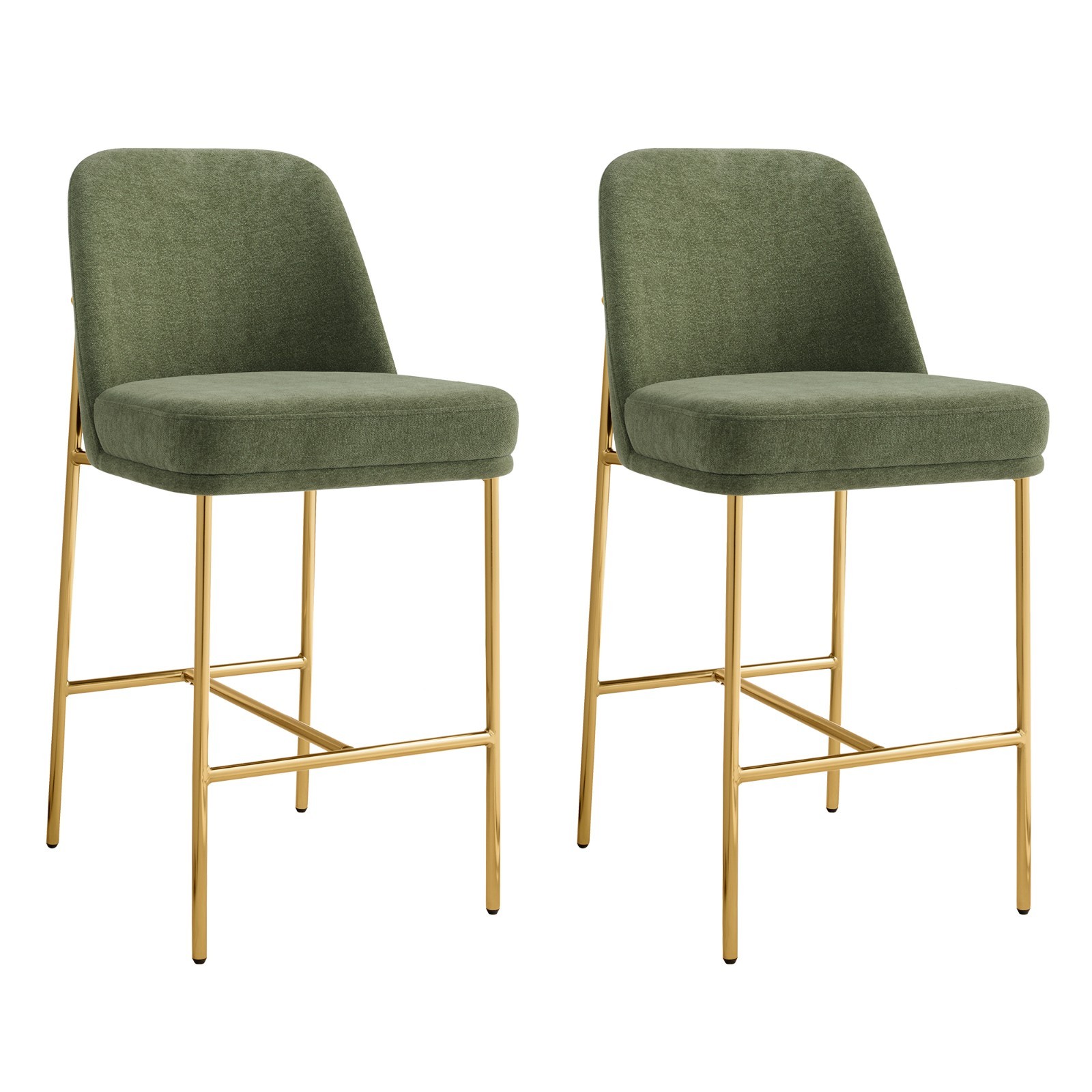 CHITA 27" CounterBar Stools Fabric Set of 2,Metal Frame Barstools,Comfortable gallery