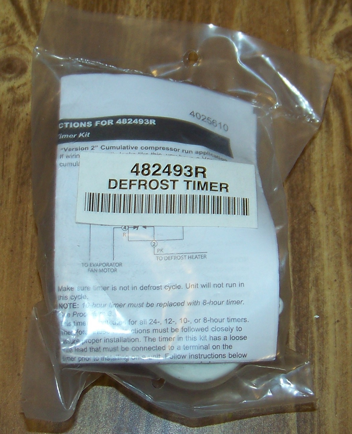 482493R Defrost Timer for Whirlpool Refrigerators - W10822278 gallery