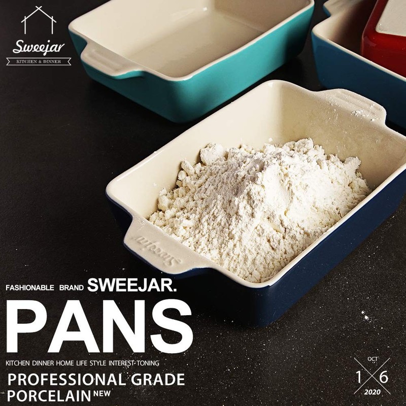 Ceramic Baking Dish, Rectangular Small Baking Pan with Double Handles, 20 Oz ... gallery