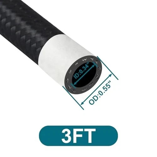 6AN Fuel Line Kit CPE, 3FT Assembled AN6 Braided Fuel Line with 3ft(0°+90°) gallery
