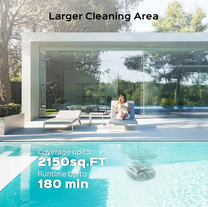 (2026 Upgrade) C2 Vision AI Camera Pool Vacuum for Inground Pools,Floor to Wate gallery