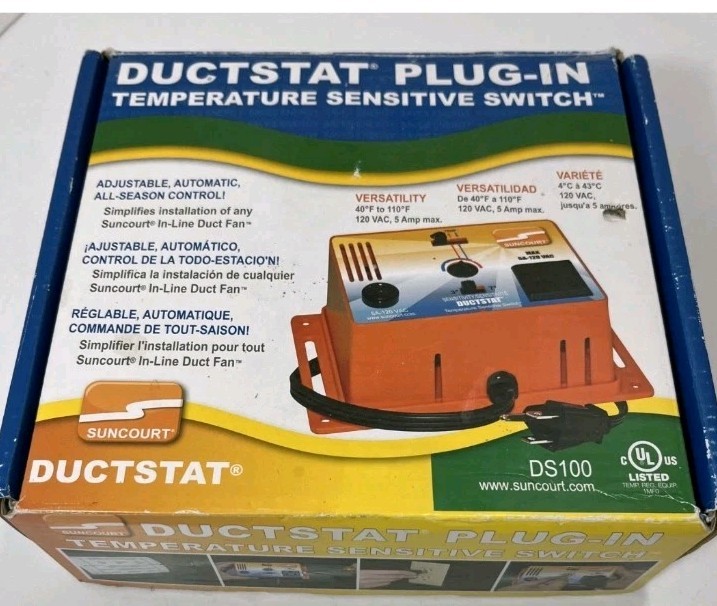 Suncourt DUCTSTAT All-Season Temperature Sensitive Switch for Duct Fans DS100 gallery