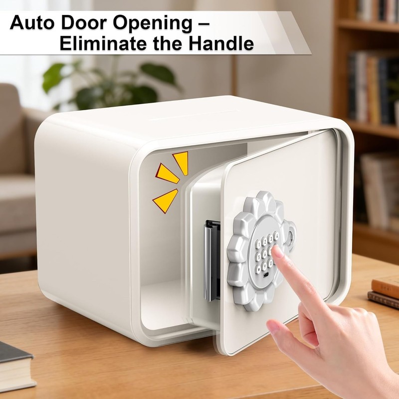 Mini Digital Safe Box with Keypad Lock and Auto Door for Cash Jewelry, Kids Gift gallery