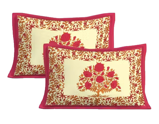 Jaipuri Printed Cotton Double Bedsheet With 2 Pillow Covers IB 170 gallery