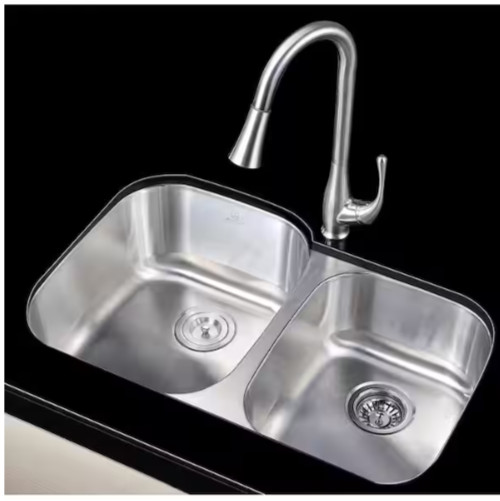 Anzzi MOORE Series Undermount Stainless Steel 32" 0-Hole 2-Bowl Kitchen Sink gallery