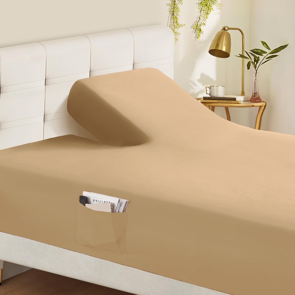 Split Top King Fitted Only for Adjustable Beds, Soft Microfiber Split Head Fl...