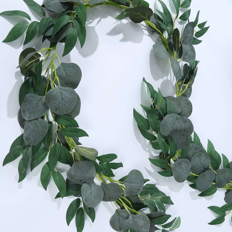 6 ft GREEN Artificial Eucalyptus Leaf GARLAND String Lights Party Decorations gallery