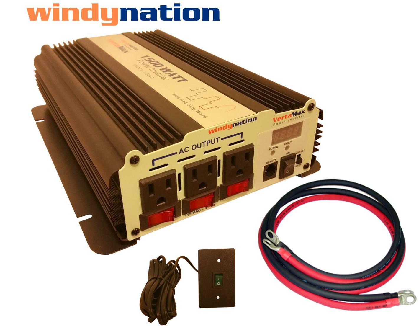 VertaMax 1500 Watt 12V Battery Power Inverter DC to AC Car, RV, Solar, RV, gallery