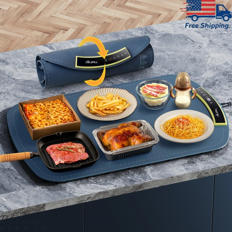 Food Warming Mat 5s Rapid Heating Electric Warming Tray with 8 Temp Setting 24" gallery
