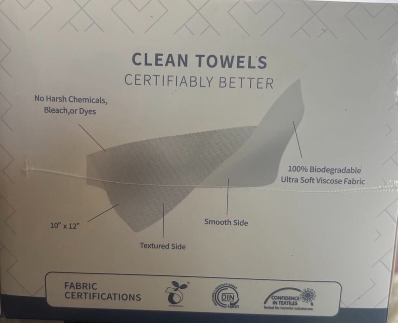 Disposable Face Towels, 100% BIODEGRADABLE, 50 COUNT gallery