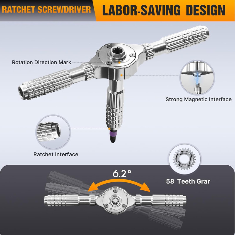 40 in 1 Ratcheting Screwdriver Set,Multi S2 Steel Bits with Detachable Ratchet H gallery