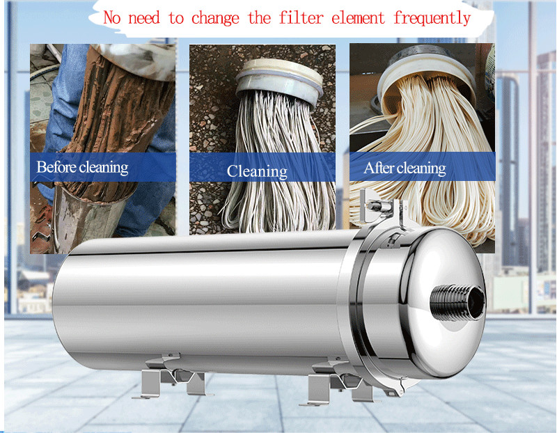 3/4" PVDF ultrafiltration membrane filter Stainless Steel Housing River water gallery