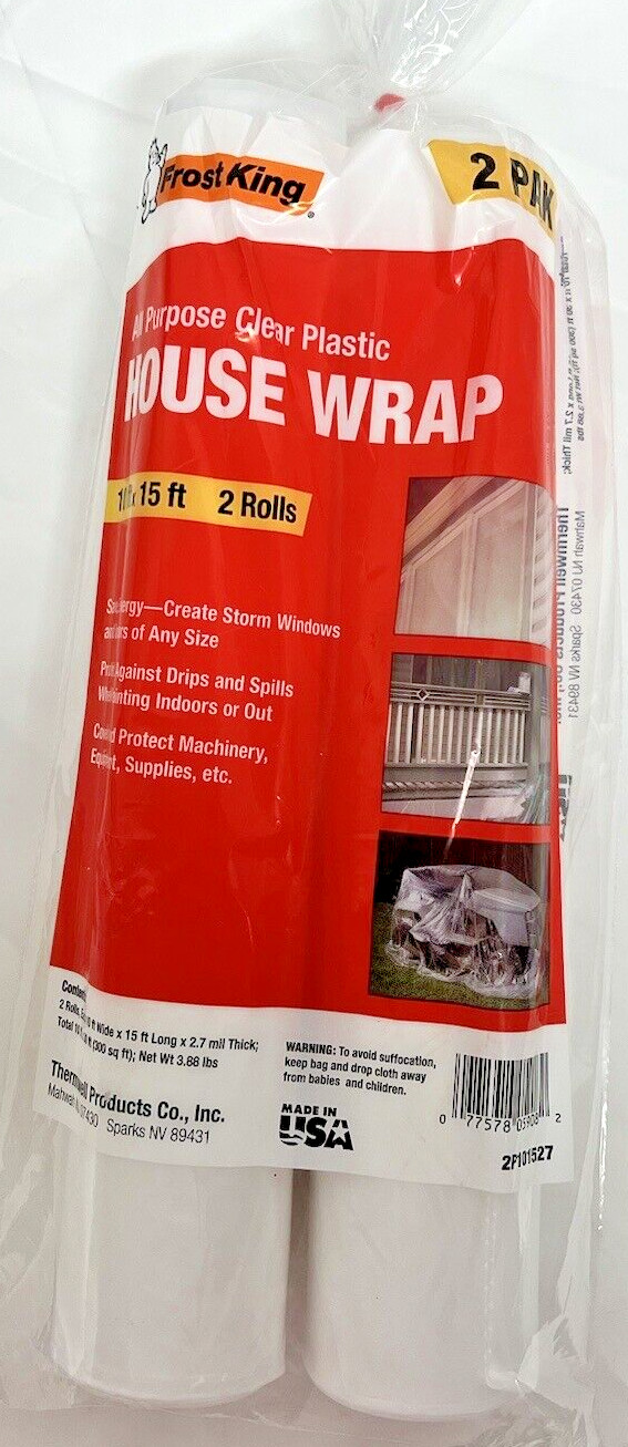 Winterize-Frost King All-Purpose Clear Plastic House Wrap 10ft x15ft 2 Rolls. gallery
