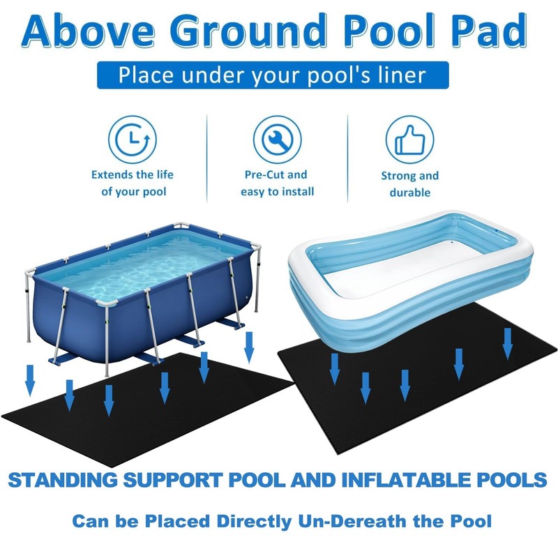 Rectangular Pool Liner Pad for Rectangular Abover Ground Swimming Pool, Heavy... gallery