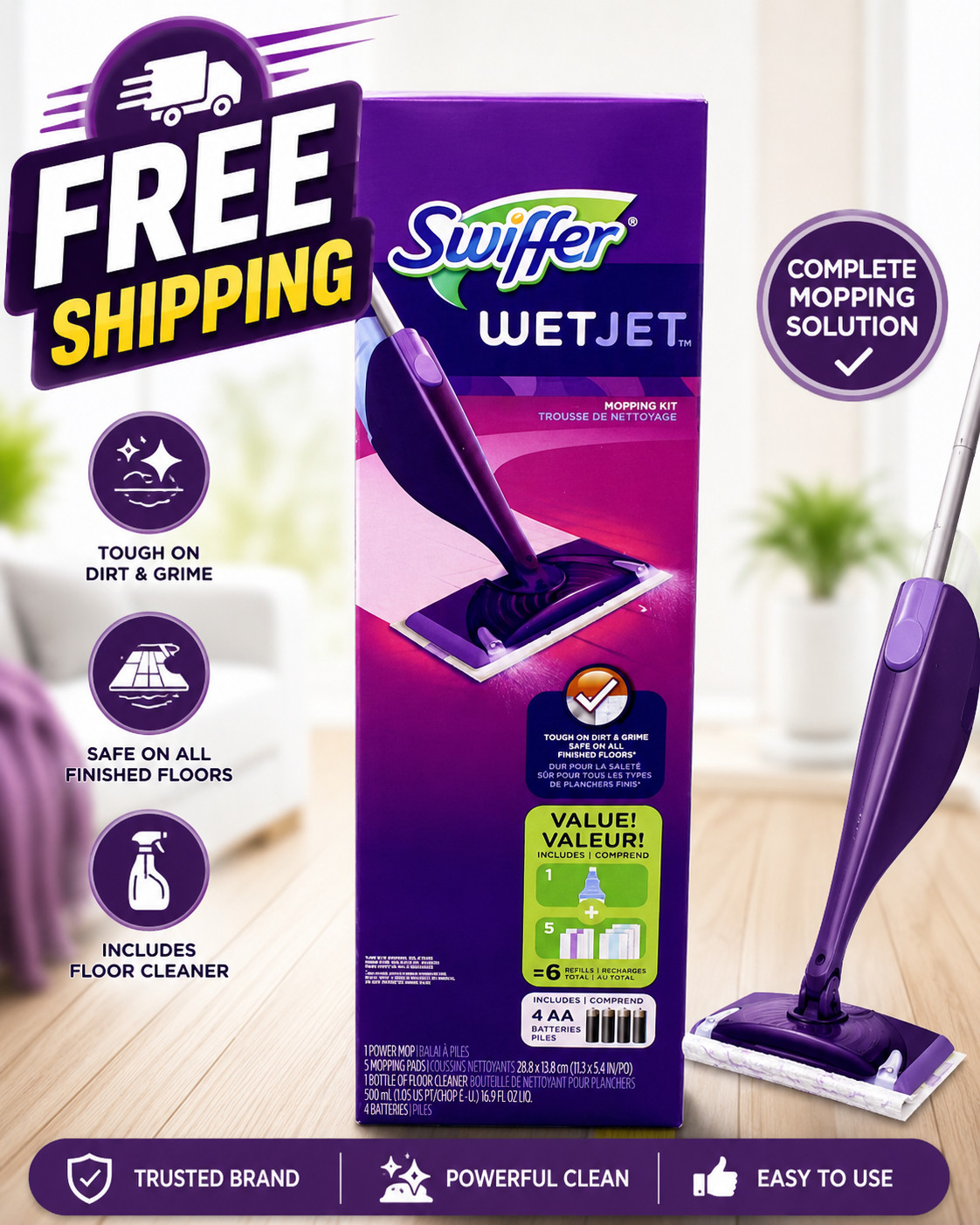 Swiffer WetJet Power Mop Starter Kit Floor Cleaner New Sealed FAST SHIP gallery