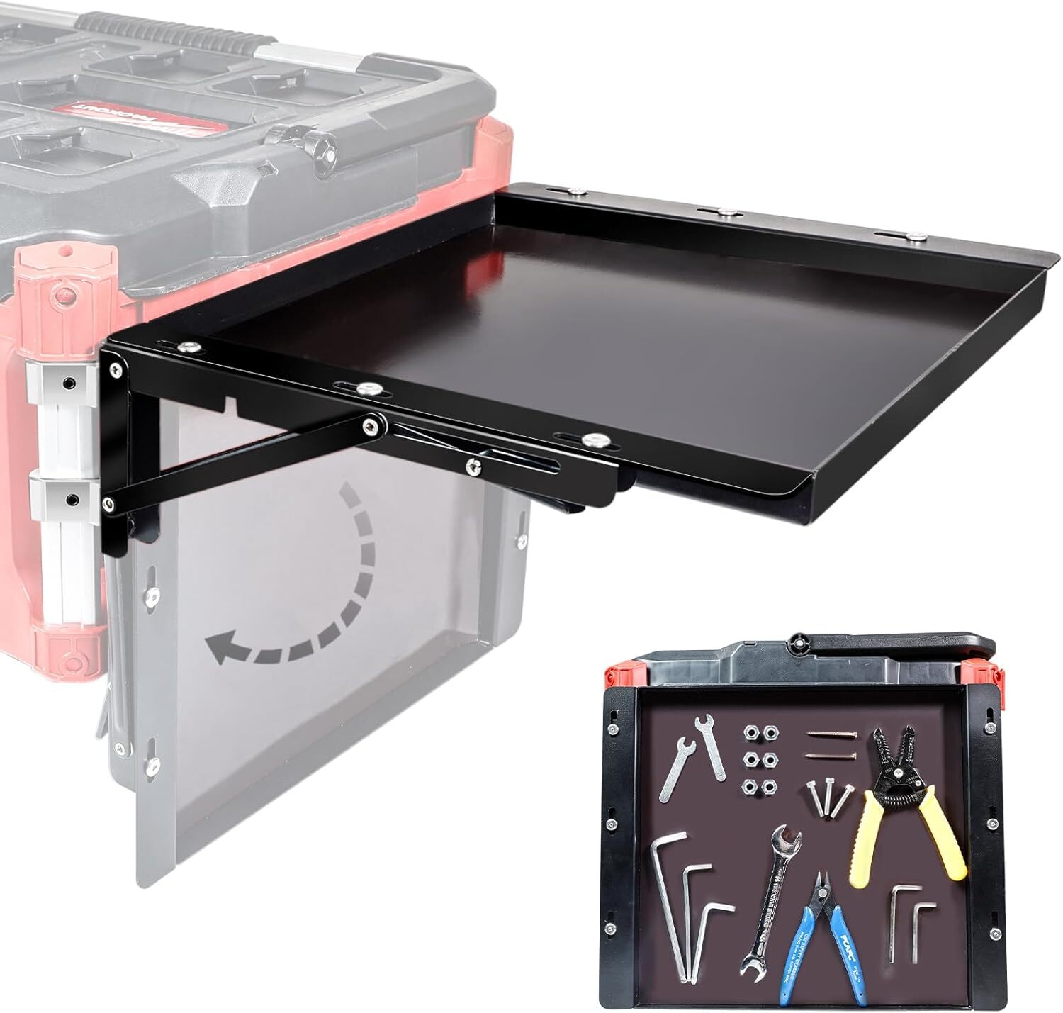 Folding Table Fits for Milwaukee Packout Toolbox,Powerful Magnetic Tool Tray Sid gallery