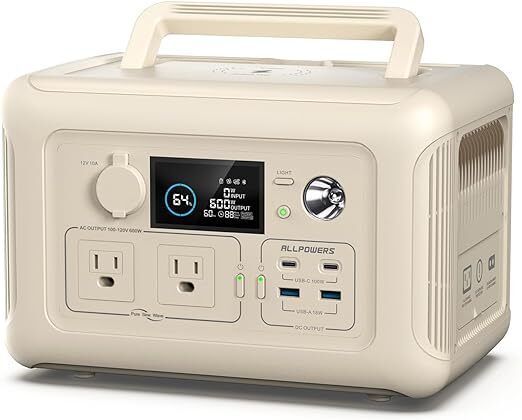ALLPOWERS R600 299Wh 600W Portable Power Station LiFePO4 Solar Generator Camping gallery