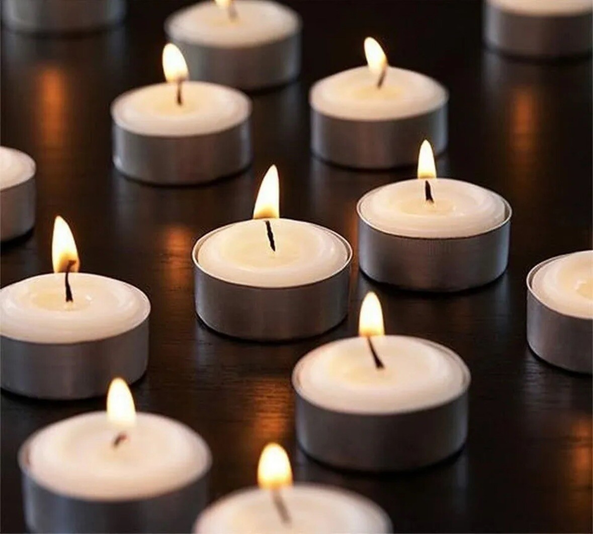 200 PCs new Tea Light Candles Bulk Pack 2.5 hours Burn White Unscented 4×50pcs gallery