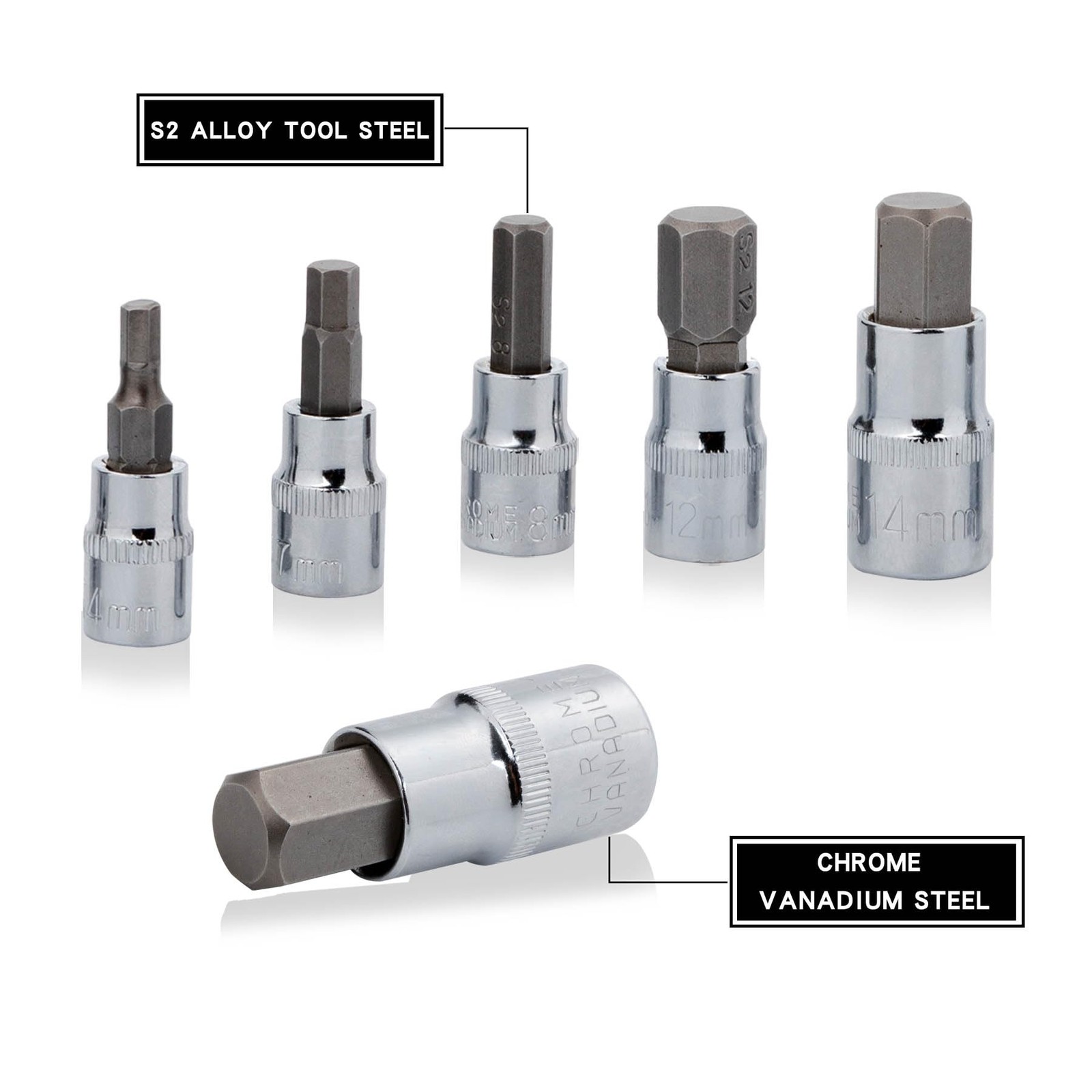 Hex Bit Socket Set Premium S2 Alloy Steel | 13-Piece Metric 2mm Variety Pack gallery