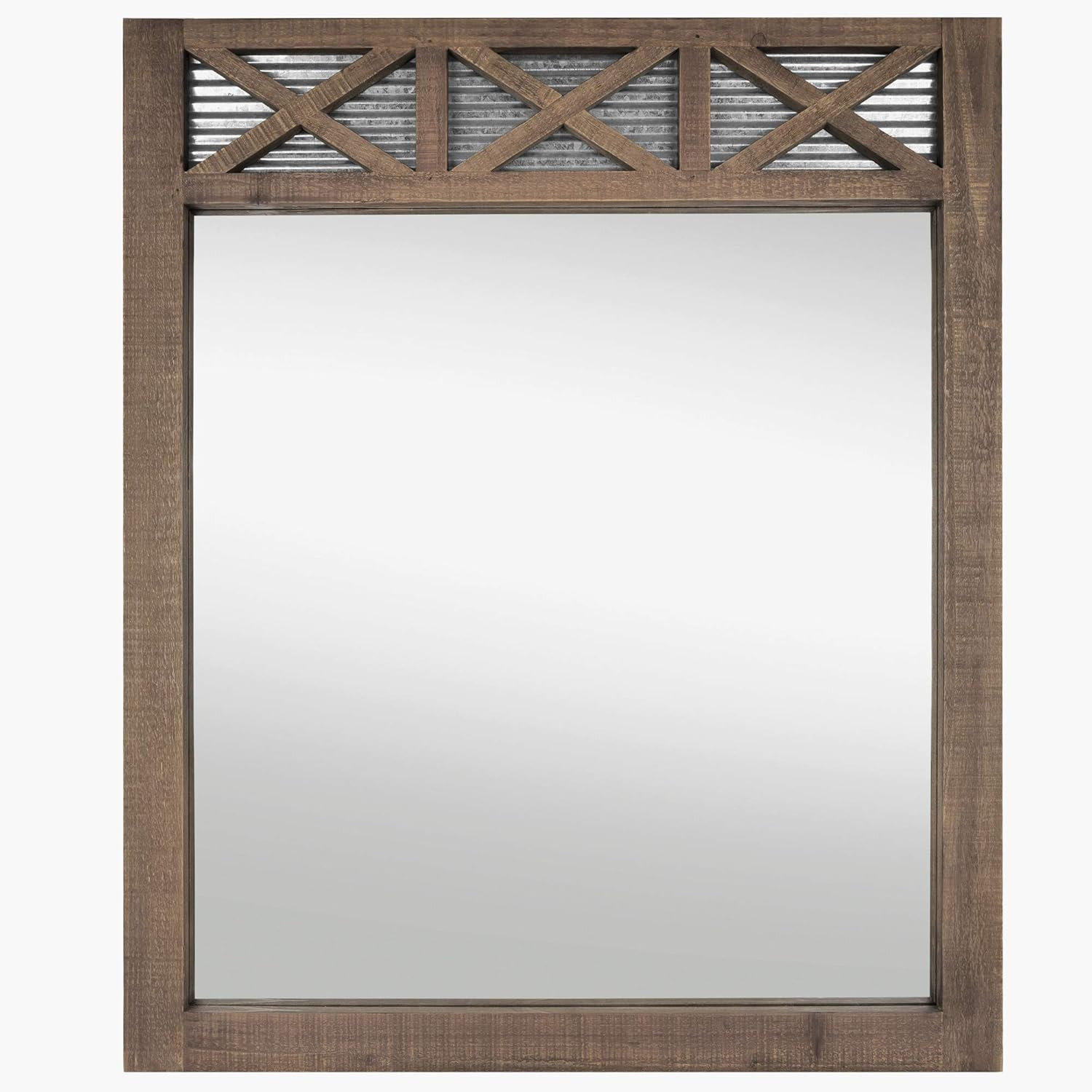 Rustic Farmhouse Bathroom Mirror - Large 28" x 34" Wall Decor in Brown gallery
