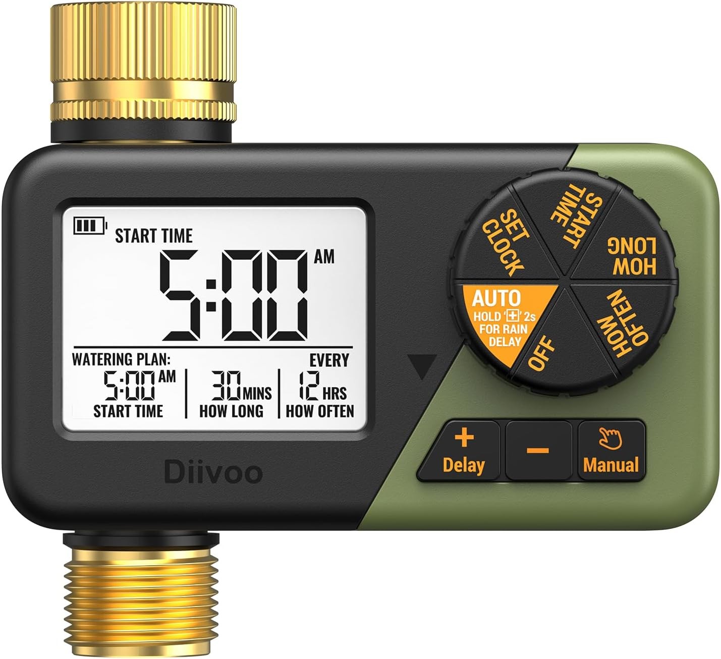 Brass Sprinkler Timer Watering with Display Rain Delay & Manual Mode for Outdoor gallery