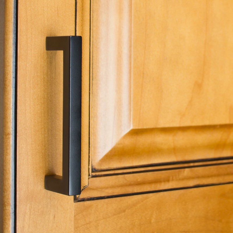 GlideRite 3-3/4" CC Solid Square Cabinet Bar Pull Matte Black - 87226-MB-1 gallery